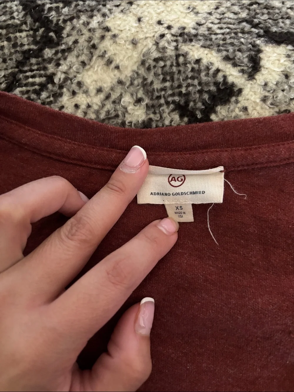 Ag Adriano Goldschmied Rust Red Crewneck Top - Picture 2 of 3